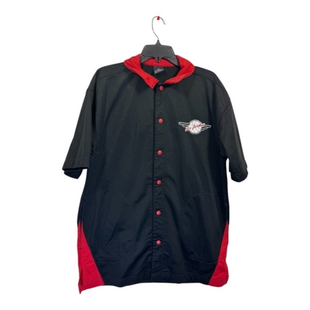 Vintage Air Jordan Button up Shirt Collared Mens Size Large Jumpman Black Red
